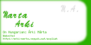 marta arki business card